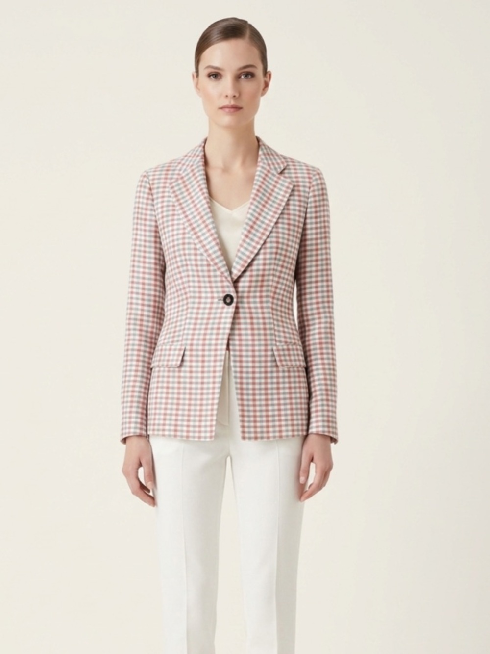 Giorgio Armani Colorful Plaid Blazer